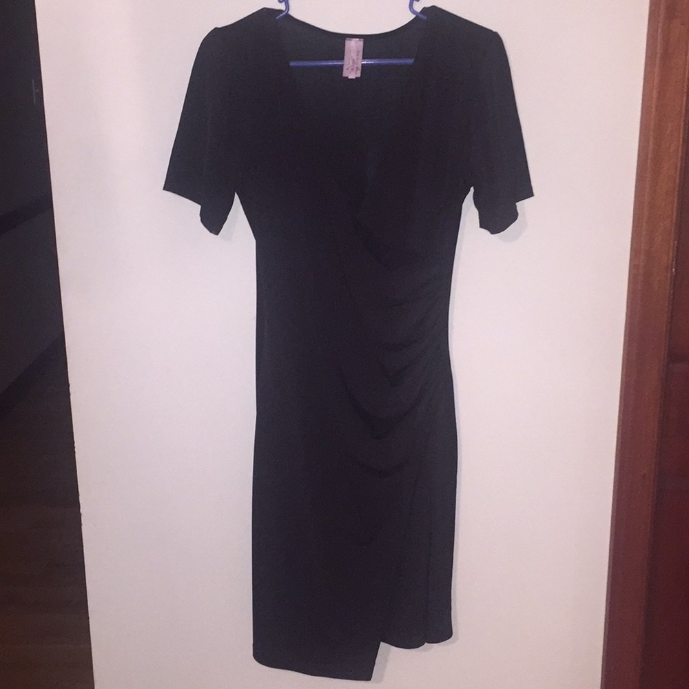 Form fitting Black wrap dress M
